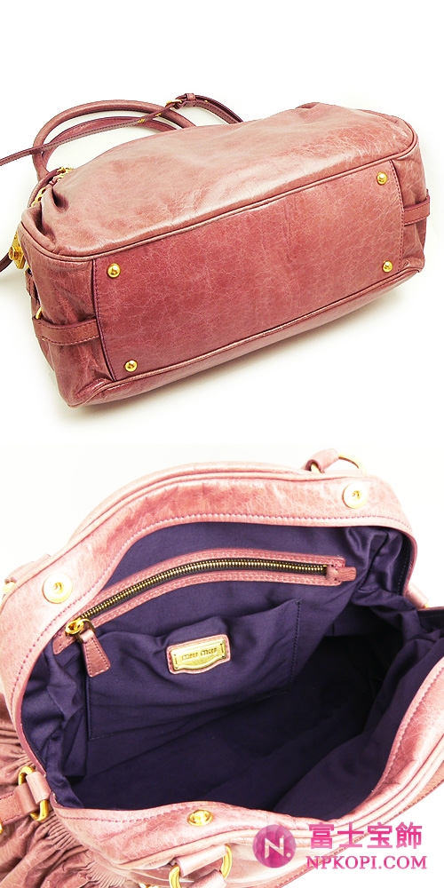 MIUMIU ミュウミュウ 2Wayバッグ レディース ショルダーストラップ付き レザー アンティークピンク （RR1424 NAPPA CHARM ANTICO）